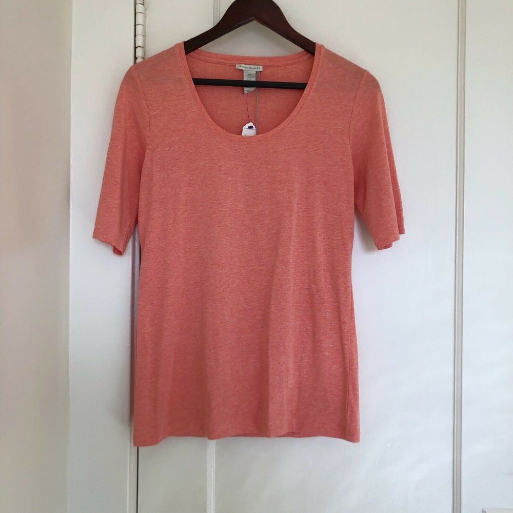 White + Warren Open Scoop Neck Cotton Tee